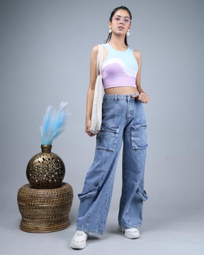 Image of Noble Monk Women Cotton Blend Casual Fit Stylish Tops | Casual Crop Top's | Tshirt