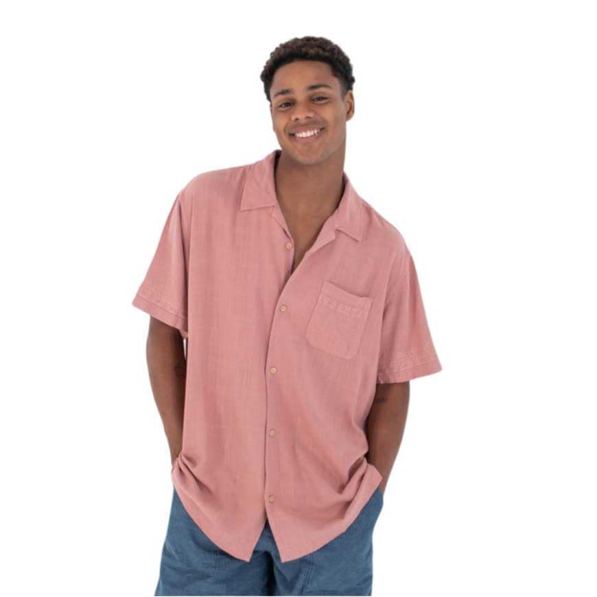 Hurley Laguna Camp Shirt brodée de qualité supérieure pour homme élégant