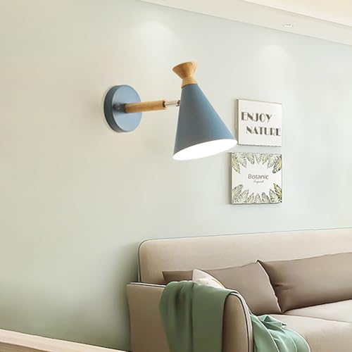 Lámparas de pared modernas y sencillas E27 con aplique de pared de pasillo ajustable de madera 8