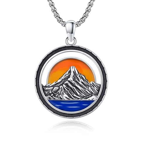 Collier montagne homme argent pendentif durable contre usure