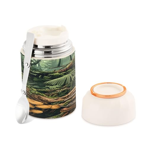 Tarro de comida aislado de acero inoxidable duradero de 500ml y estilo botánico 2