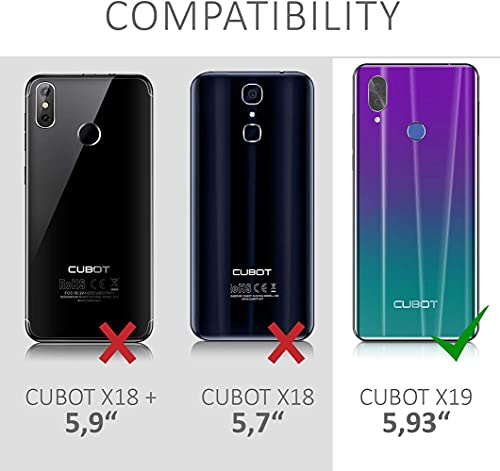 Asuwish Phone Case For Cubot X19 (5.93 Inch) Wallet Cases With Tempered Glass Screen Protector And Sunflower Leather Slim Flip Cover Card Holder Stand Cell Accessories Cubotx19 Women Men Gray #TOP1