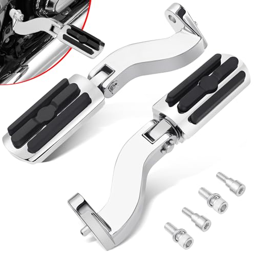 Image of Benlari Rear Passenger Foot Pegs, A3 Steel Passenger Mini Footboard Fit For Harley Davidson Touring Road King Street Glide Road Glide Electra Glide Ultra Classic 1993-2025 (Chrome)