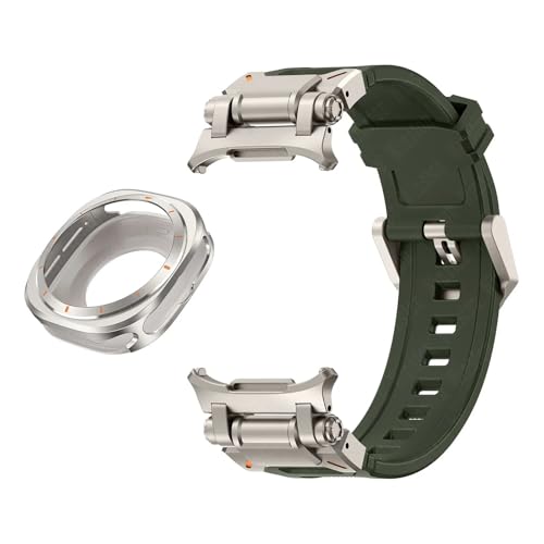 Boîtier en métal Bracelet en caoutchouc fluoré pour Samsung Galaxy Watch 7 Ultra 47 mm FKM