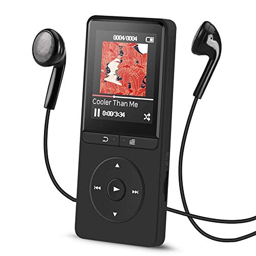 AGPTEK A20 8GB MP3 Player Lossless Sound 70 Hours Playback with FM Radio/Voice Recorder, Expandable Up to 64GB, Independent Lock & Volume Control,Black