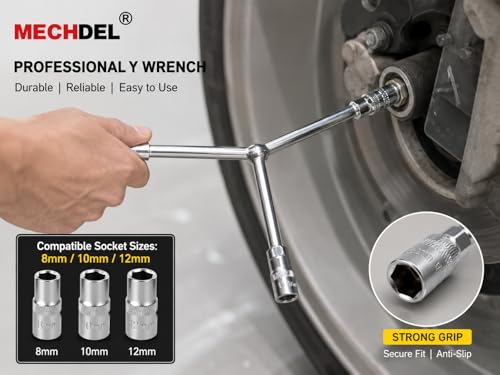 Image of mechdel Y-8,10,12MM | Spanner Set | Socket Set | Wrench Set | Hand Tools | Bike Tool Kit Set | Goti Pana Box End Set | Socket Wrench Kit | (Y-Tools Socket Adaptors)
