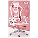 ZEIYUQI Sedia da Gioco PRO Gaming Chair con Altoparlanti Bluetooth/Sedia Reclinabile Ergonomica con Cuscino Lombare Massaggiante - Sedie da Gioco per Il Giocatore Serio,Rosa,Tolerate: 150kg