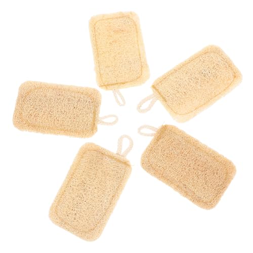 HOMOBABE 5 Piezas Cepillos de Lufa Natural para Lavar Esponjas Reutilizables para Cocinas Limpieza de Tazas Ollas y Utensilios Accesorios de Limpieza Ecológicos y Duraderos