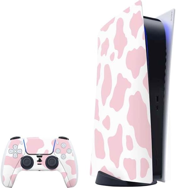 Skinit Decal Gaming Skin Compatible with PS5 Bundle - Pink Cow Print Design
