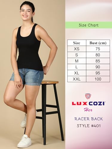 Image of Lux Cozi Women Cotton Racerback Tank Top | Pack of 3