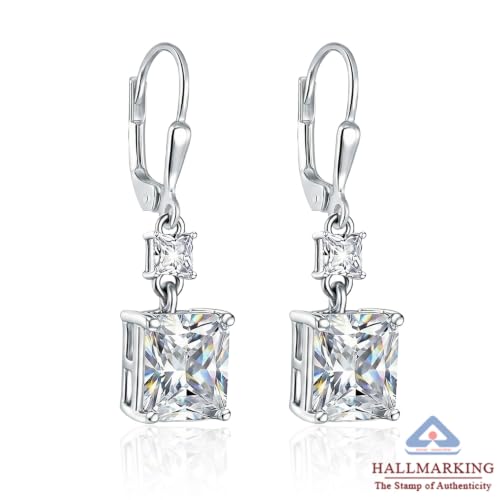 Image of TRUESILVER ACPL 925 Sterling Silver Cubic Zirconia Earrings for Women & Girls | BIS Hallmarked Drop Dangle Leverback Style | Elegant Jewelry Gift for Women