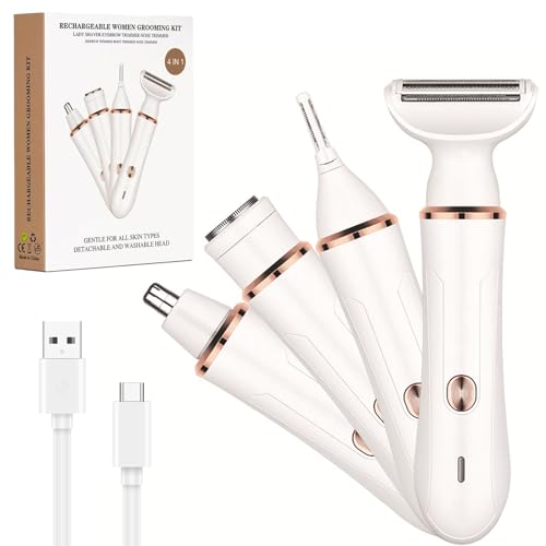 Rasoir électrique femme design ergonomique tondeuse rechargeable bikini