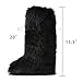 CELNEPHO Black Women's Fur Boot Comfortable Furry Knee High Boots Round Toe Warm Snow Boots Fashion Winter Boots