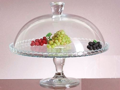 Pasabahce Glasservierschale con Coperchio 95200 Vetro Adatti Al Lavaggio in Lavastoviglie Piatto da Dolci Tortiera 32,2cm