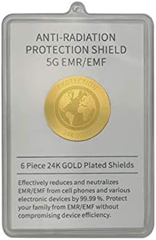 24K Gold Anti-Radiation Protection Shield (Sticker) - 6 Pack Radiation Blocker, From Electromagnetic (Emr/Emf) Emitting Cell Phones, Laptops, Tablets And Various Devices