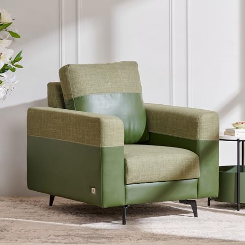 Image of Home Centre 1 Seater Andes Fabric Sofa| Fabric Sofa| (Green) |Two Year Warranty