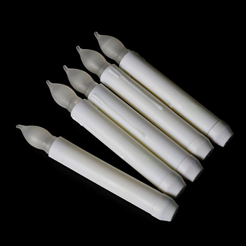 Youngerbaby Conjunto de 12 mini velas cônicas de LED operadas por pilhas, velas cônicas sem chama pa