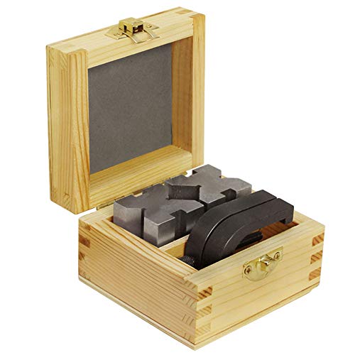 V Blocks And Clamps Set 1-5/8 Inch x 1-1/4 Inch x 1-1/4 Inch With Wooden Case