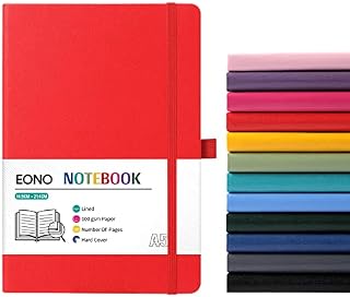 Amazon Brand - Eono Notebook A5, Notebook A5 with Premium Paper, Faux Leather Classic Writing A5 Notebook Journal, 5.4" X 8.3", Hardcover, Black