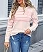 Sumleno Womens Cute Bow Striped Sweater Crewneck Long Sleeve Knit Sweatshirt Top Warm Soft Winter Y2k Aesthetic Pullover (L,Pink)
