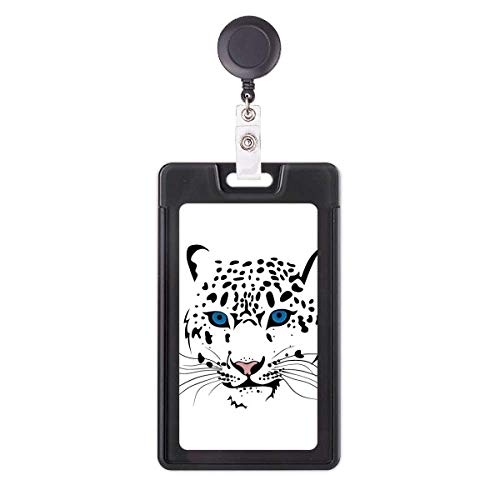Porte-badge rétractable tigre blanc avec enrouleur robuste pour carte d'accès