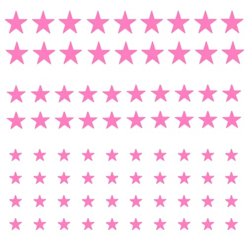 Stars Wall Decal 78 PCS rosa para decoración miniatura 1