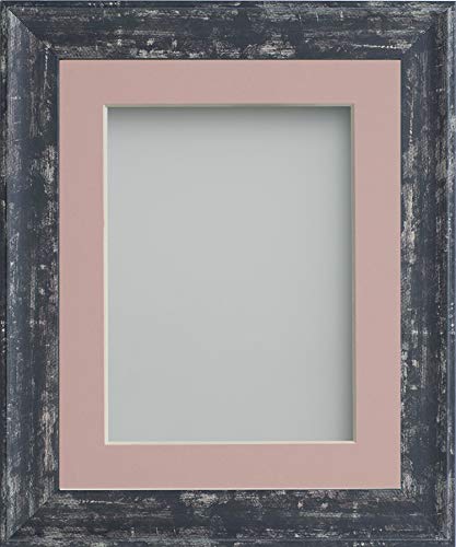 Frame Company Lynton Coal Photo Frame with Pink Mount, 12x10 for 10x8 inch, fitted with perspex