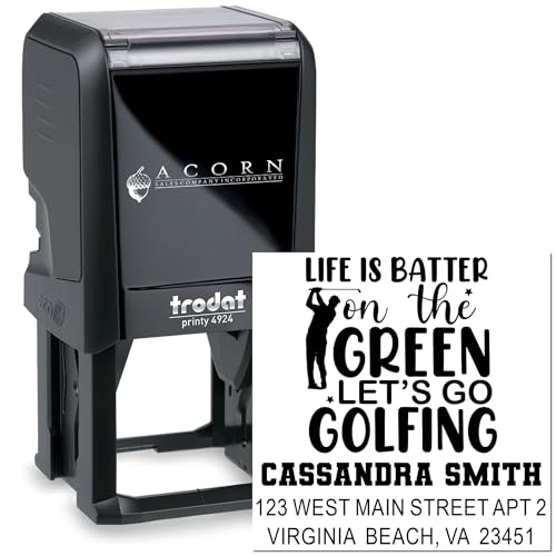 Image of Golf Life Statement Self-Inking Rubber Stamp Custom - Personalized Gift | Self Inking Stamp Custom Made. Choice of 11 ink colors. Golf Fan Stamp. Laser-cut lettering. Up to 10,000 impressions.