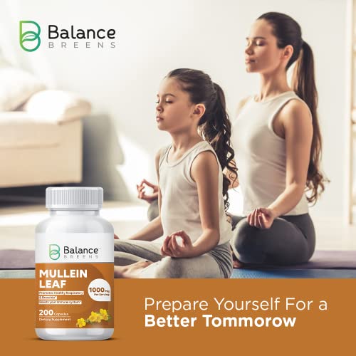 Mullein Leaf 1000 Mg Supplement, 200 Count - Support Respiratory & Bronchial Health And Build Natural Immune Function #TOP4