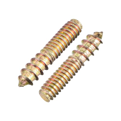 Image of uxcell 1 /4-20 x 1-1 /4 inch Hanger Bolts Double Head Dowel Screw for Wood Furniture 40pcs