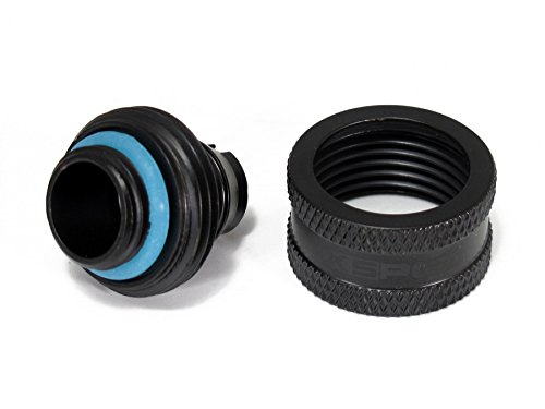 Xspc G1/4" To 3/8" Id, 5/8" Od Compression Fitting V2 For Soft Tubing, Matte Black #TOP3