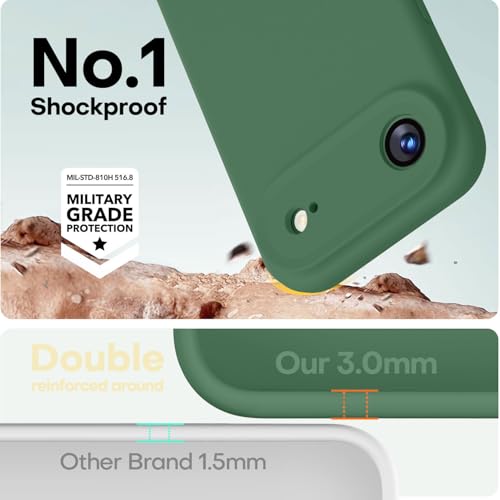 Image of LOVE 3000 Designed for iPhone Air Case, Premium Silicone [Compatible with Magsafe][Soft Anti-Scratch Microfiber Lining] Shockproof Protective Phone Case for Men Women 6.5 inch, Green