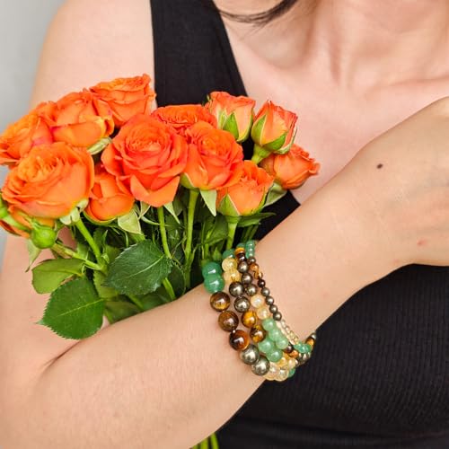 Pulsera elástica artesanal de piedras naturales miniatura 5