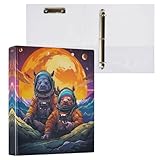 Linnyio Aquarelle Cool Basket Classeur à 3 Anneaux à Trois Anneaux Avec Poches pour Enseignant de Bureau et d'École