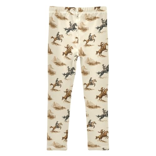 Girls Leggings Soft Toddler Ankle Length Bottoms Cowboy Kids Dance Yoga Pants 4-10 Years2