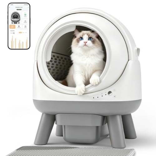 ZHMZ Self-Cleaning Litter Box, Automatic Cat Litter Box for Multiple Cats