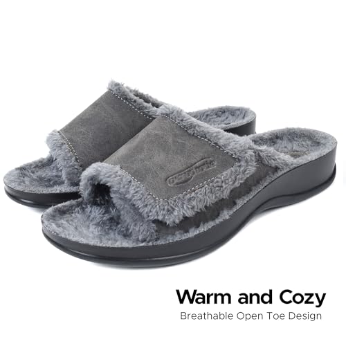 AEROTHOTIC Orthopedic Slippers for Women Indoor and Outdoor House Shoes Fuzzy Slippers With Arch Support for Plantar Fasciitis Relief Bedroom Slides4