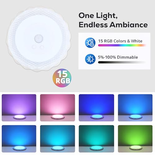 Image of Motion Sensor Light Indoor with Remote, Rechargeable Magnetic Wall Light, Battery Operated Motion Sensor LED Night Light Home, 15 RGB & 10 Modes, Wireless Wall Sconces for Bedroom, Temple