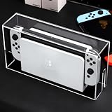 透明ディスプレイボックス（Switch 2／OLED／Switch） アクリル3mm・ラウンドエッジ｜ほこり防止｜ケーブル口左右｜保管/展示向け