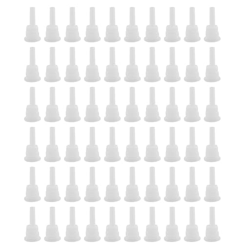 JCBIZ 60PCS Essential Oil Bottle Anti Theft Long Dropper Plugs Plastic Transparent Sealing Perfume Bottle Safety Inner Plug Replacements for Massage Oil Diffusers Aromatherapy Mixing Bottles