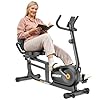 Dskeuzeew Recumbent Exercise Bike, Recumbent Stationary Bike, 150KG Weight Capacity & 16-level Resistance, Magnetic Recumbent Bike with LCD Monitor, Heart Rate Handle