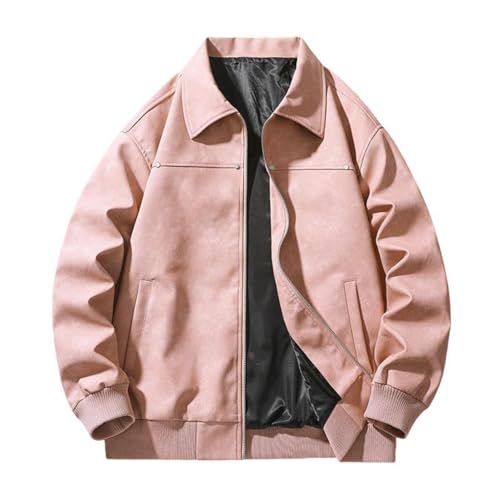 Chaqueta de piel sintética para hombre con diseño retro callejero y corte americano