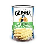 GEISHA Whole Baby Corn 14.11 oz (Pack of 12), Young Corn| Zero Trans Fat – Zero Saturated Fat – Good Source of Fiber – No Sugar Added – Gluten Free