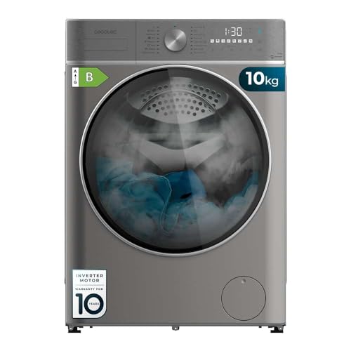 Cecotec Waschmaschine Trockner Frontlader 10-6 kg Bolero Wash&Dry 10680 Inverter Steel B. 1400 U/min, 16 Programme, Motor Inverter Plus, SteamMax, OnSmart, Fuzzy Logic, SpaCare und Ladedetektor