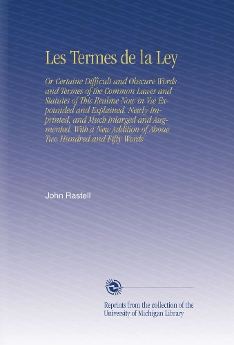 Les Termes de la Ley (French Edition)