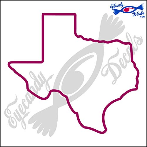 Image of Texas State Outline 6 INCH Decal Sticker Dark RED