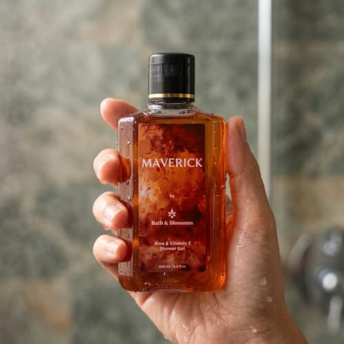 Image of Bath & Blossoms Maverick Shower Gel | Warm Citrus & Spice Fragrance | Rich Foaming Lather | Aloe Vera & Vitamin E | Gentle Moisturising formula suitable for all skin types | Vegan & 100% Paraben Free | Premium Body Care