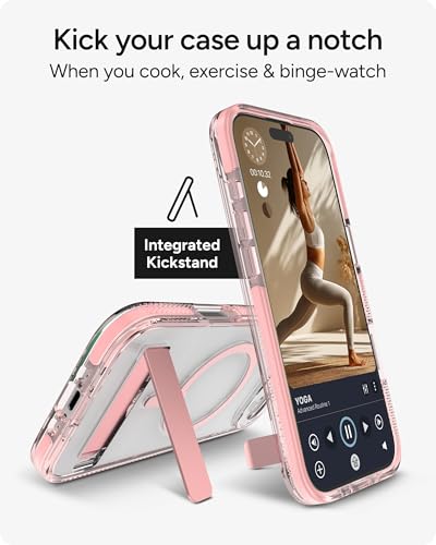 Image of ZAGG Santa Cruz Snap Case with Kickstand for iPhone Air - Pink Sorbet, Drop Protection (13ft /4m), MagSafe Charging Compatible, ClearGuard Anti-Yellowing Technology, Scratch Resistant Phone Case