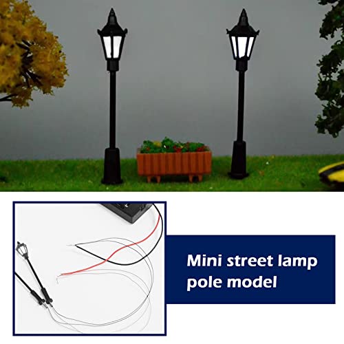 Be In Your Mind 20PCS Miniature Street Light Model OO HO Scale Railway Train Lamp Post 1:100 Scale 3V Pathway Lantern Post for Model Building Accessories 7cm Height - Image 2