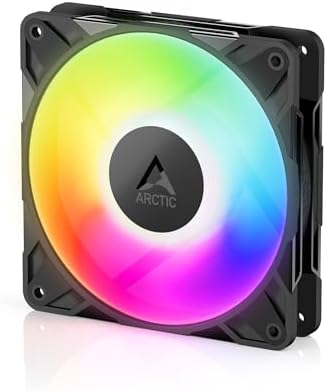 Arctic P12 Pro A-RGB - Powerful Premium Fan, 120 mm PWM Fan with Y-Cable Splitter, 600-3000 RPM, 0 RPM <5% PWM, 5V Digital RGB, Fluid Dynamic Bearing, 4-Pin - Black
